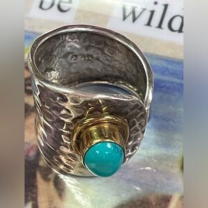 💙Vintage 925 Blue Turquoise Open Ring 8
